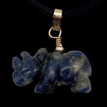 Load image into Gallery viewer, Sodalite Rhinoceros Pendant Necklace|Semi Precious Stone Jewelry|14k gf Pendant