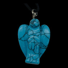 Load image into Gallery viewer, Howlite Stone Angel Pendant Necklace | 3/4' Long | Blue | 1 Pendant Necklace |