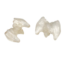 Load image into Gallery viewer, 2 Hand Carved Natural Quartz Bat Beads | 21x16x5mm | Clear