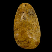 Load image into Gallery viewer, Fossilized Coral Teardrop Pendant Bead | 53x29x7mm | Orange Beige |