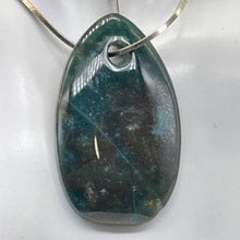 Load image into Gallery viewer, Hand Carved Bloodstone Pendant Bead | Green Red | 54x33x6mm (4.5mm hole)1 Bead |