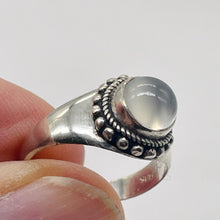 Load image into Gallery viewer, Moonstone Cat's Eye Sterling Silver Oval Ring | Size 5.5 | Clear | 1 Ring |