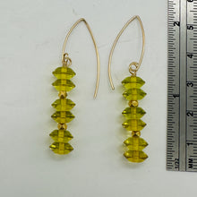 Load image into Gallery viewer, Natural Yellow Amber 6 Bead 14K Rose Gold Filled Dangle Earrings 1.5" Handmade