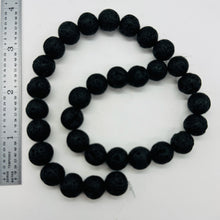 Load image into Gallery viewer, Lava Natural Round Bead Strand | 15.5" Long | Black | 32 Beads |