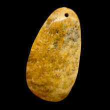 Load image into Gallery viewer, Fossilized Coral Teardrop Pendant Bead | 53x29x7mm | Orange Beige |