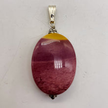 Load image into Gallery viewer, Mookaite Sterling Silver Oval Pendant | 1 1/2" Long | Purple Silver | 1 Pendant|
