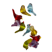 Load image into Gallery viewer, Lampwork Glass Birds | Blue, Yellow, Red, Green, Purple | 25x12x8mm | 10 Beads |