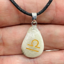 Load image into Gallery viewer, Zodiac Libra New Jade Stone Oval Pendant | 1 1/2" Long | Green | 1 Pendant |