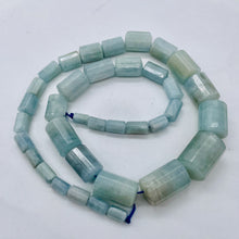 Load image into Gallery viewer, Aquamarine Graduated Faceted Tube Bead Strand | 8x5 to 20x15mm Blue| 34 Beads |