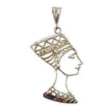 Load image into Gallery viewer, Queen Nefertiti Sterling Silver Image Pendant | 2" Long | Silver | 1 Pendant |