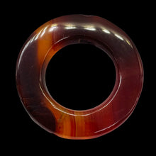 Load image into Gallery viewer, Carnelian Agate Picture Frame Circle | 31x5mm | Dark Orange White | 1 Bead |