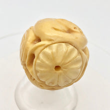 Load image into Gallery viewer, Carved Chinese Zodiac Year of the Rat Bone Bead | 360mm | Cream | Round | 1 Bd |