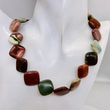 Load image into Gallery viewer, Imperial Jasper 20x18x6mm Square Coin Bead Strand 110259