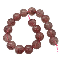 Load image into Gallery viewer, Strawberry Quartz w/Hematite Half Strand | 11mm | Strawberry lilac | 18 Bead(s)
