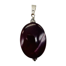 Load image into Gallery viewer, Mookaite Deep Sunset Sterling Silver Oval Pendant | 1 1/2" Long | Maroon White |