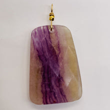 Load image into Gallery viewer, Fluorite 14K Gold Filled Wire Wrap Trapezoid Pendant| 2" Long | Purple, Clear |