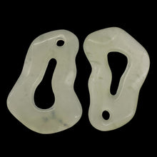 Load image into Gallery viewer, Serpentine New Jade 17g Irregular Loop Pendant Beads | 55x38x7mm | Clear Milky |