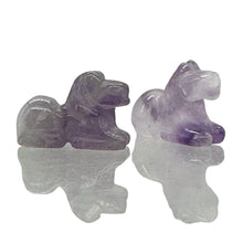 Load image into Gallery viewer, Adorable! 2 Carved Amethyst Horse Pony Beads