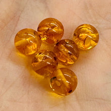 Load image into Gallery viewer, Amber Round Beads | 6 1/2 mm | Yellow | 8 Beads |
