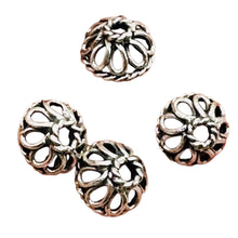 Load image into Gallery viewer, Wedding Bell 4 Filagree 9x5mm Silver Bead Caps 4016