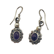 Load image into Gallery viewer, Amethyst Sterling Silver Drop Earrings | 1" Long | Purple | 1 Pair |