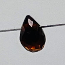 Load image into Gallery viewer, Merlot Zircon Gemstone .3 ct Briolette Bead | 4x3mm | Dark Yellow | 1 Bead |