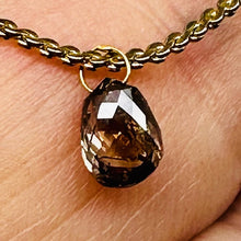 Load image into Gallery viewer, 1 Champagne Diamond 0.82cts Briolette 18K Pendant 10359C