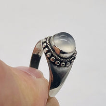 Load image into Gallery viewer, Moonstone Cat's Eye Sterling Silver Oval Ring | Size 5.5 | Clear | 1 Ring |