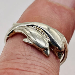 Sterling Silver Leaping Dolphins Ring | Size 7.5 | Silver | 1 Ring |
