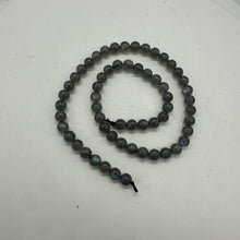 Load image into Gallery viewer, Labradorite AAA Round Bead Strand | 6mm | Gray, Red, Blue Flash | 59/60 Beads |