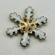 Load image into Gallery viewer, 2 Golden Cloisonne Snowflake Centerpiece 30x27x4mm Beads 8638H