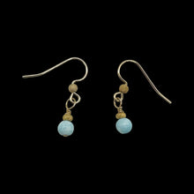 Load image into Gallery viewer, Natural Hemimorphite Yellow Gold 14kgf Earrings | 1 1/2" Long | Blue | 1 Pair |