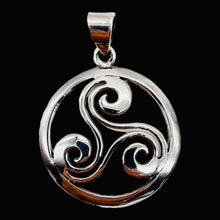 Load image into Gallery viewer, Celtic Triskelion Sterling Silver Charm | 1 1/4" Long | Silver | 1 Pendant |