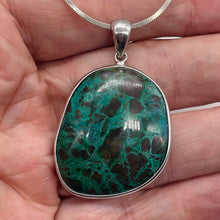 Load image into Gallery viewer, Chrysocolla Sterling Silver Oval Pendant | 2" Long | Blue, Green | 1 Pendant |