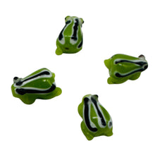 Load image into Gallery viewer, Frog Lampwork Glass Jumping Froggie Beads | 17x12x9mm | Green | 4 Beads |
