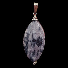 Load image into Gallery viewer, Mookaite Speckled Sterling Silver Marquise Pendant | 2 1/4" Long| Purplish Gray|