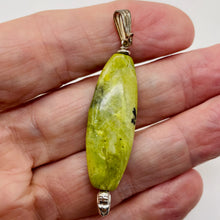 Load image into Gallery viewer, Serpentine New Jade Sterling Silver Round Marquis Pendant | 2" Long | Green | 1}
