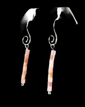 Load image into Gallery viewer, Pink Mother of Pearl & 925 Sterling Silver Earrings with Spiral Hook 6420