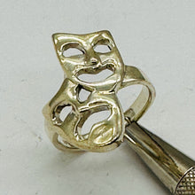 Load image into Gallery viewer, Silver Smiling & Frowning Drama Mask Designer Ring ' Size 6 ' Sterling Silver