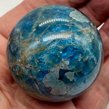 Load image into Gallery viewer, Apatite 254g Meditation Sphere | 2.19" | 55mm | Blue, White | 1 Display Specimen