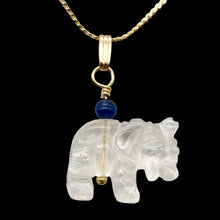 Load image into Gallery viewer, Quartz Elephant 14K Gold Pendant Necklace | Semi Precious Stone Jewelry |