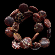 Load image into Gallery viewer, Red Brecciated Jasper 20mm Coin Bead Strand 109568