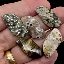 Load image into Gallery viewer, Ocean Jasper Wavy Pendant Beads - Assorted Colors 31x16x5mm 6857E