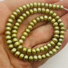 Load image into Gallery viewer, Dubai Pistachio Fresh Water Pearl Strand | 7x5mm | Pistachio Green }