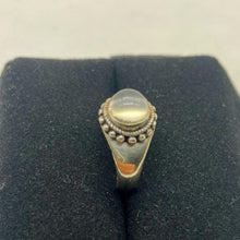 Load image into Gallery viewer, Moonstone Cat's Eye Sterling Silver Oval Ring | Size 5.5 | Clear | 1 Ring |