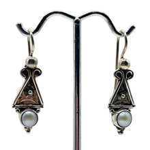 Load image into Gallery viewer, Fresh Water Pearl Sterling Silver Dangle Earrings | 1 1/2" Long | White| 1 Pair|