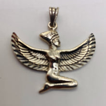 Load image into Gallery viewer, Winged Isis Sterling Silver Goddess Pendant Charm| 1 1/4" Long| Silver| 1 Charm|
