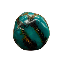 Load image into Gallery viewer, Turquoise Natural Focal 18g Nugget Bead | 28x26x17mm | Blue, Black | 1 Bead |