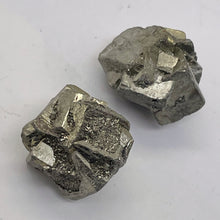Load image into Gallery viewer, Pyrite Crystal Nugget Beads | 15x13 to 16x14mm | Silver Gold | 2 Beads |