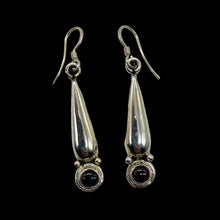 Load image into Gallery viewer, Unique Sophistication Garnet Sterling Silver Earrings | 1 3/4" Long | 1 Pair |